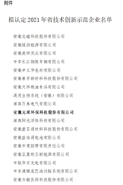 97622娱乐电子游戏科技成功入选“安徽省技术创新示范企业”